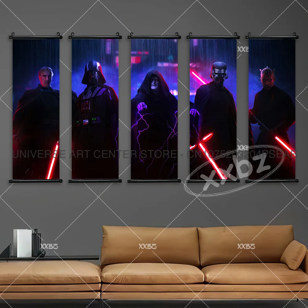 Star Wars Hanging Painting Ben Kenobi Home Decor Anakin Skywalker Wall Artwork Princess Leia Organa Scrolls Picture Movie Poster