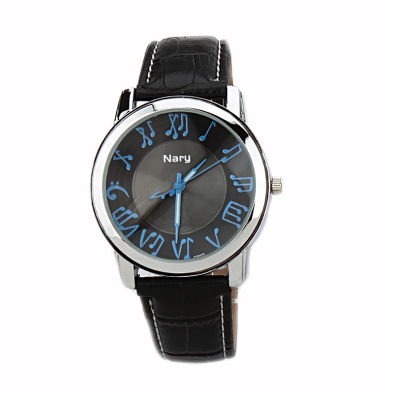 

Nary Fashion Music Watch Leather Quartz Wrist Watches-Black Blue