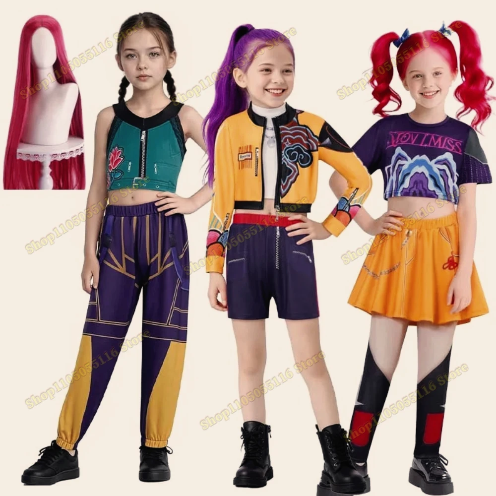 

Anime Zoey Cosplay Costumes Demon Rumi Mira Role Play Uniform Full Set Top Pants Hunters 3D Print Halloween Dress Up Suits
