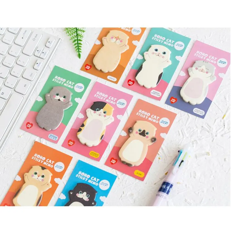 30page Cute Cat Sticky Note  Memo Pads Diary Stickers Planner Guestbook Kawaii Stationery Office School Supplies