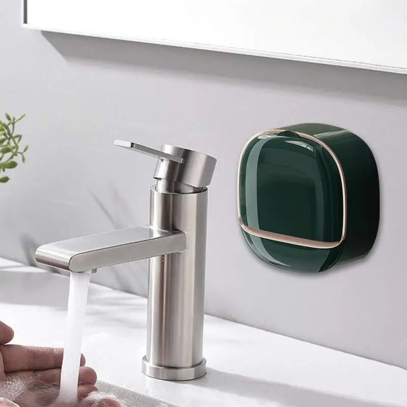 Creative Bathroom Soap Holder Wall Mounted Soap Box With Lid Soap Dish Storage Boxes For Soap Waterproof  Soap Case with Drain