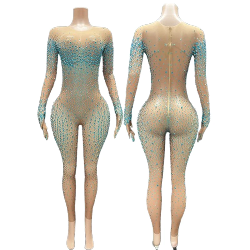 2025 Pearlescent Bright Diamond Mermaid Stage Performance Suit Acrobatic Talent Performance Suit Model Catwalk Dress Bar Dancing