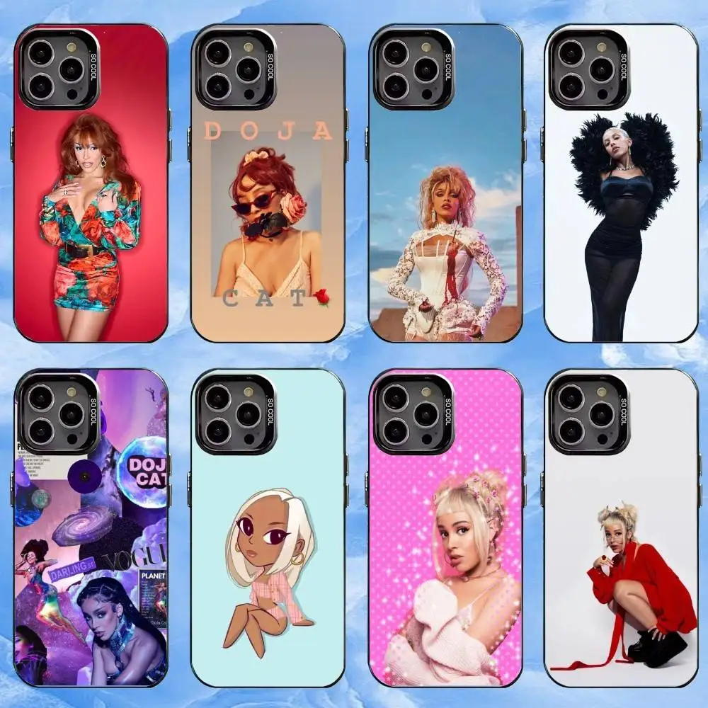 

Cute D-DOJA C-Cat Phone Case For iPhone17,16,15,14,13,12,11 Plus,Pro Max Black Candy silver phone case