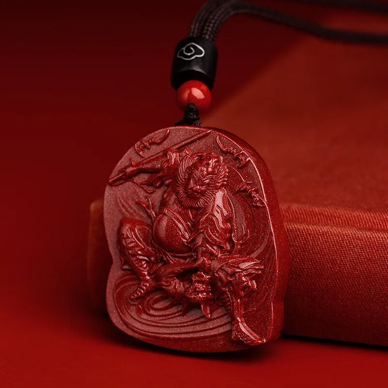 Cinnabar Tianshi Zhong Kui Pendant Amulet Pendant