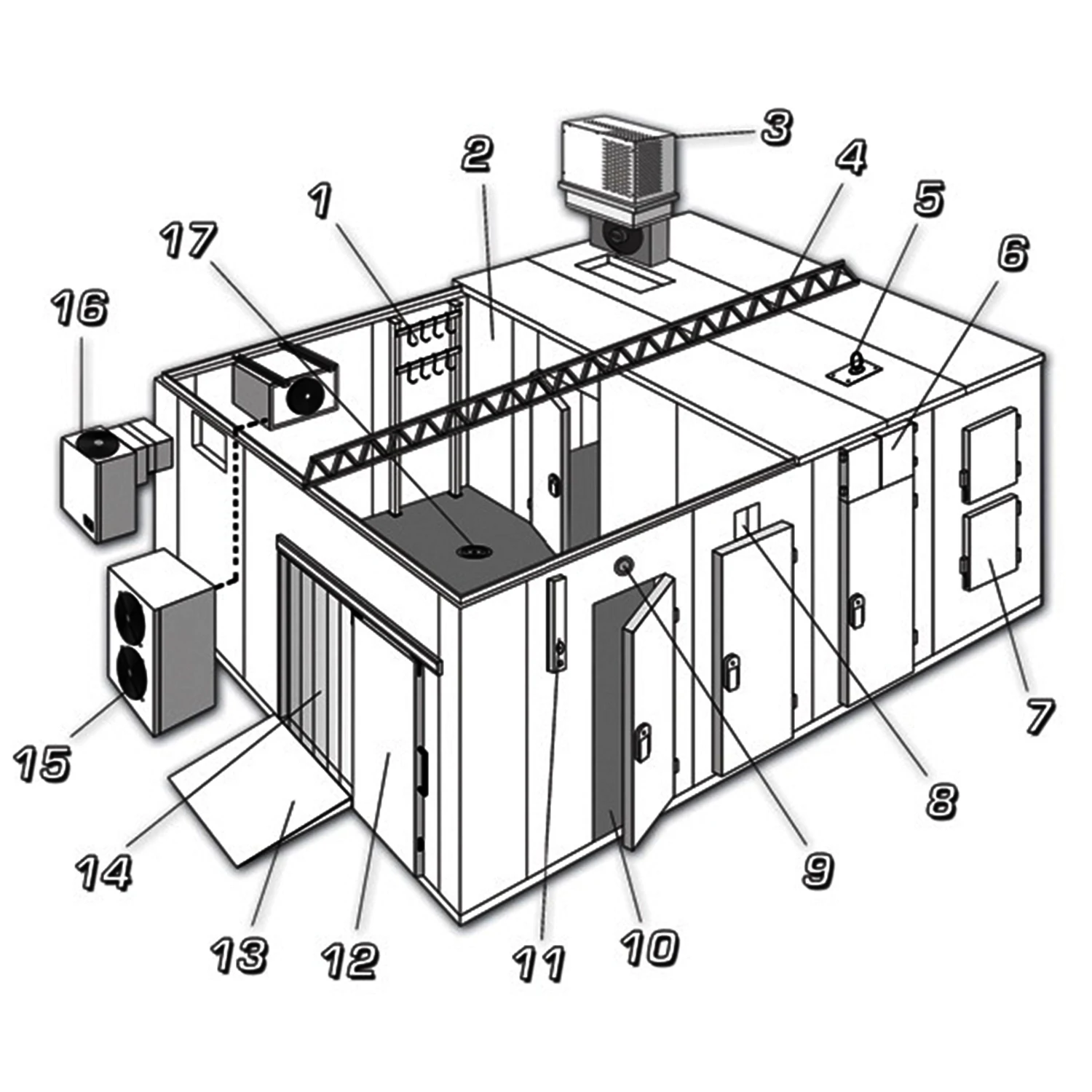 Congelador de explosión 8HP, puede congelar 1,2 toneladas de peces frescos de 25 °C a-30 °C cada 8 horas, excelente para almacenamiento de materiales químicos