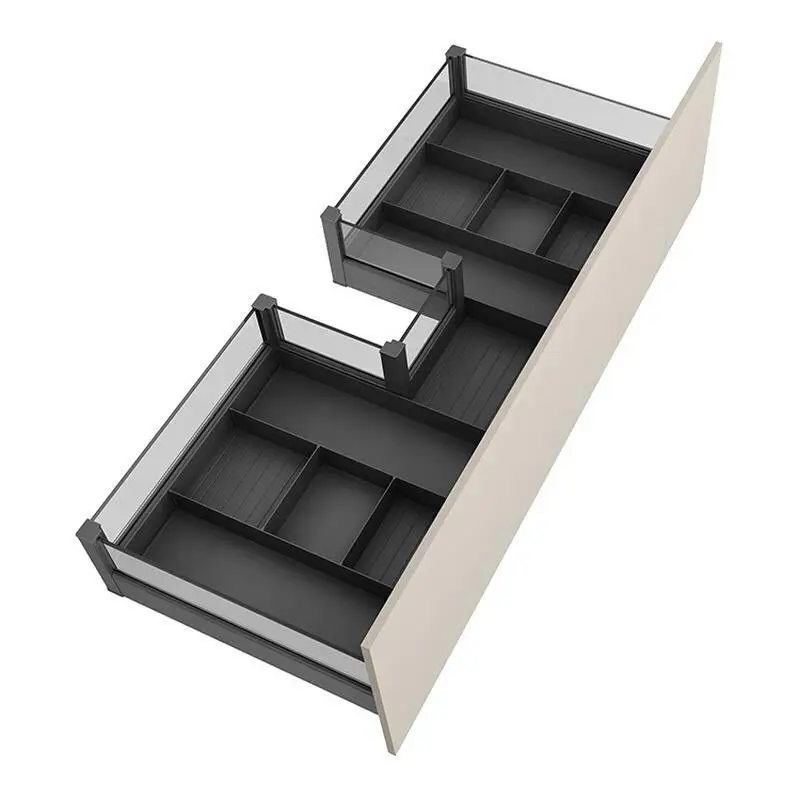 Kitchen Cabinet Bathroom Cabinet Sink Drop-down Basket All Aluminum Door Drawer Storage Basket U-shaped Sanitary Pull-up