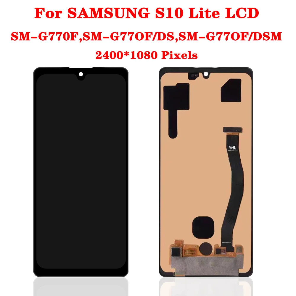Super AMOLED S10Lite Display For Samsung S10 Lite SM-G770F/DS SM-G770F LCD Touch Screen Digitizer Assembly Repair Part