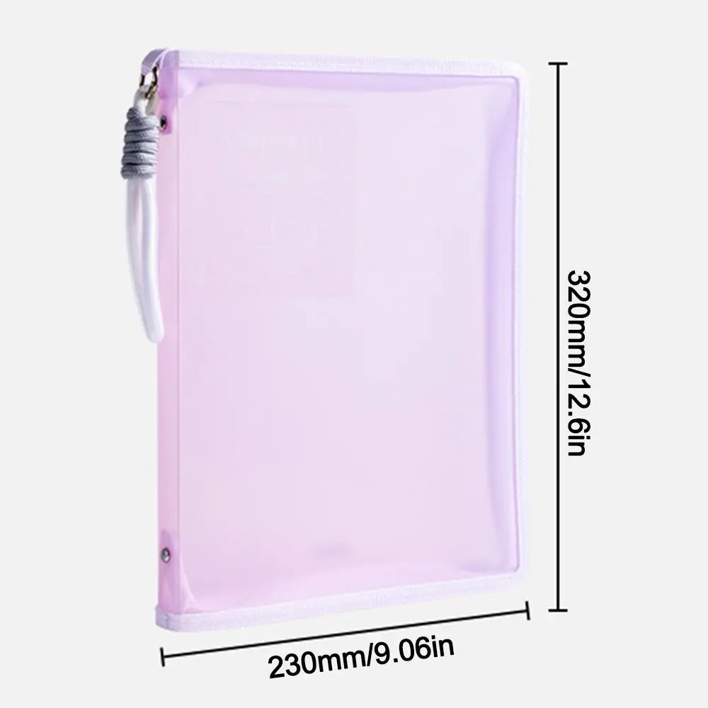 แบบพกพาโปร่งใส A4 ซิปกระเป๋า Lanyard ขนาดใหญ่ความจุกระเป๋าผู้ถือเครื่องเขียนอุปกรณ์สํานักงานโรงเรียน