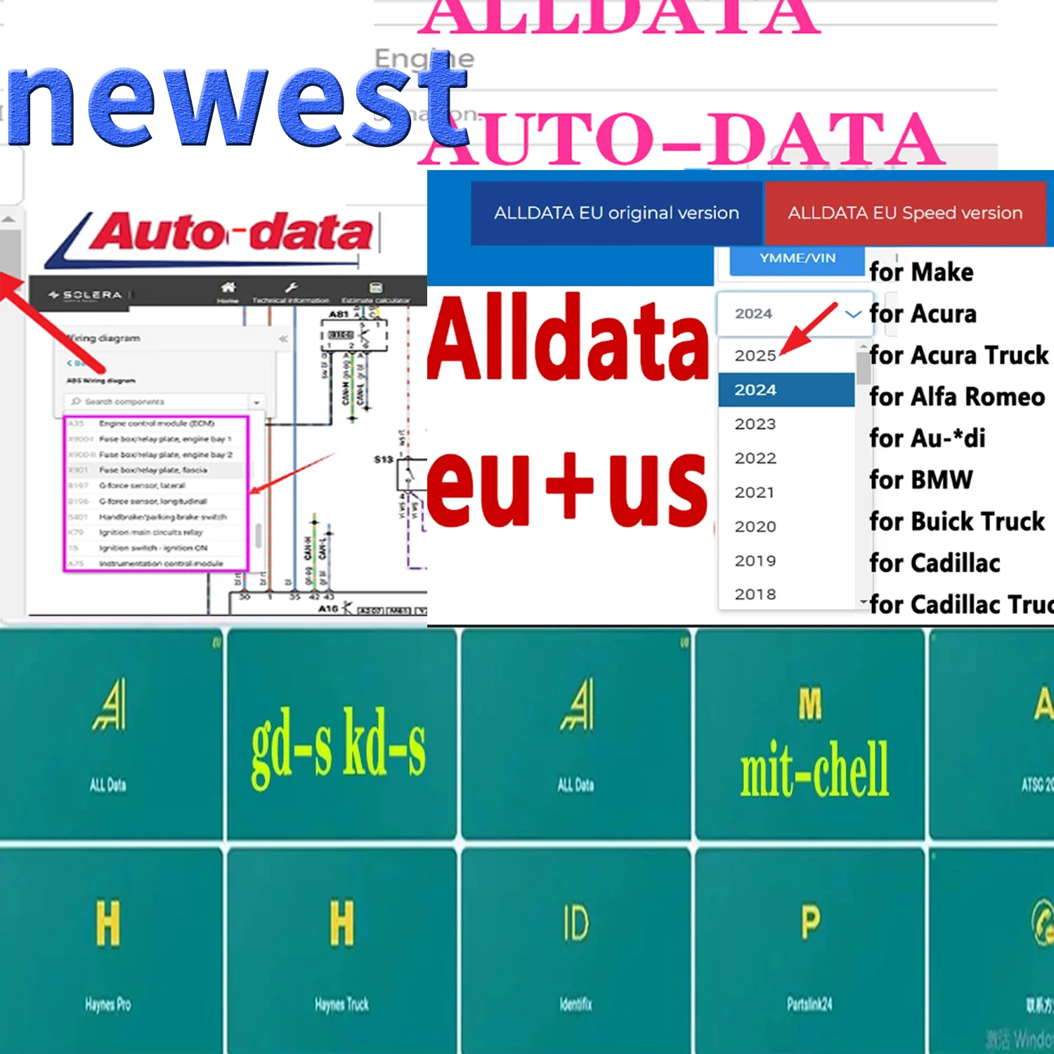 

Alldata 10.53 Auto Data Wiring Diagram Car ECU Repair Software For Mit-chell Iden-tifix Easy Install Trucks Diagnostic Tool