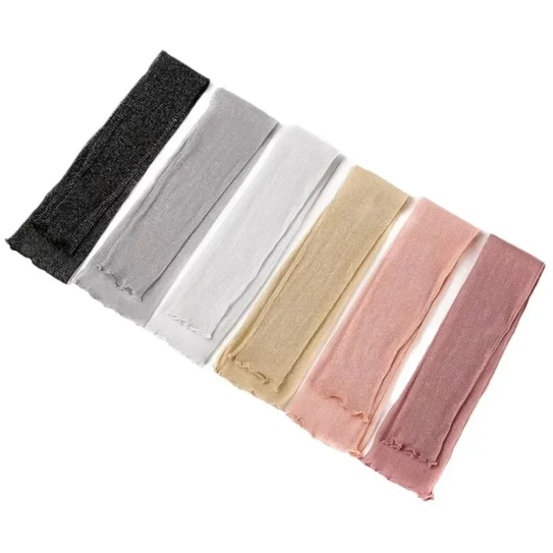 女性の夏のロング指なし手袋日焼け止めアームウォーマー薄型レースメッシュアームスリーブ Uv 日焼け止め通気性ミトン ﻿