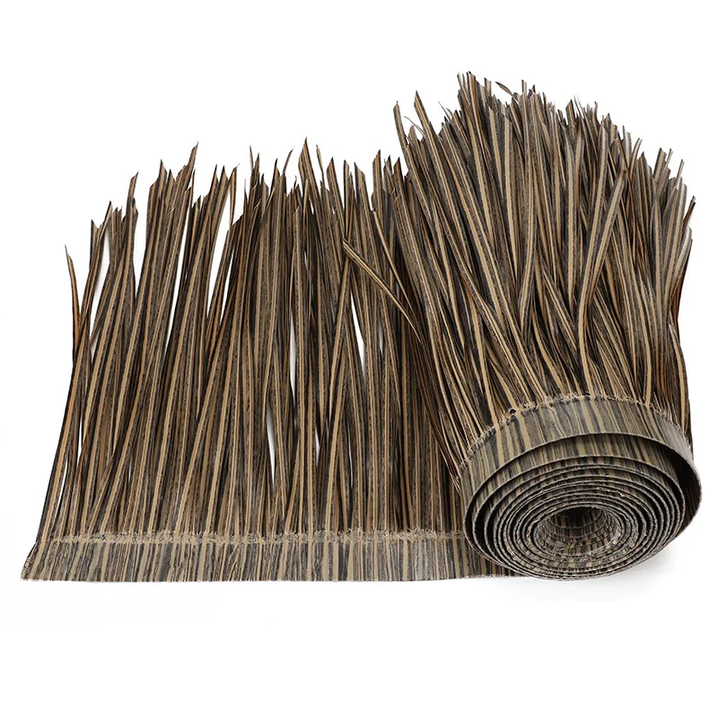 1M Artificial Straw Fake Grass Waterproof Retardant PVC Simulation Thatch Artificial Thatch Roof Decoration Home Garden Decor
