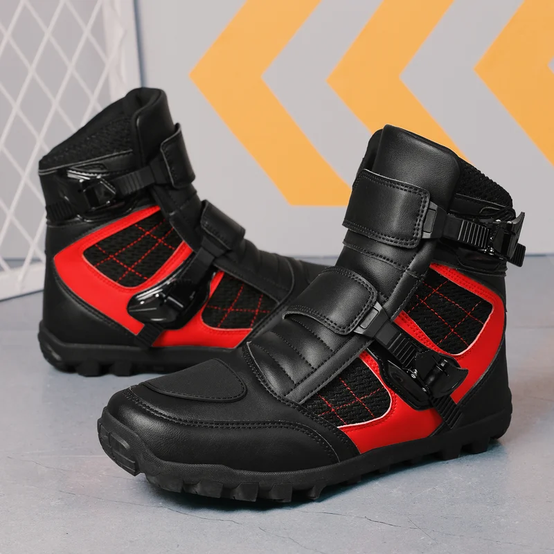 Motorcycle boots Casual men's motorcycle shoes Motorcycle riding shoes Leather motorcycle cross-country shoes