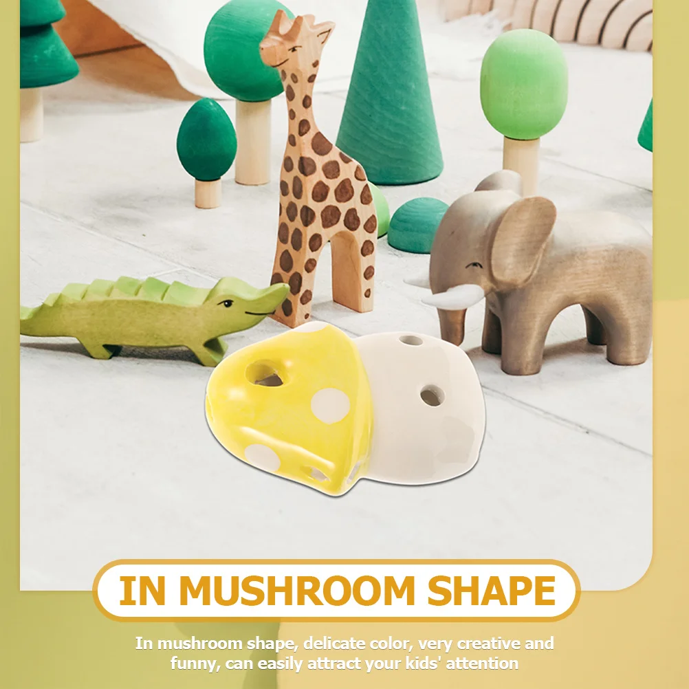 

6-Hole Mushroom Ceramic Ocarina Portable Practice Instrument for Beginners Kids Lightweight Small Size Children Ocarina