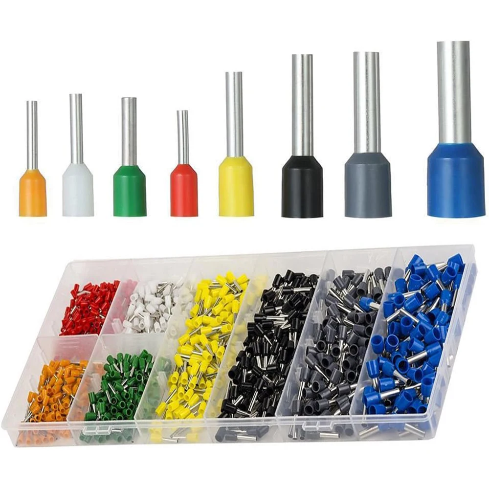 Wire ferrules Kits 800pcs pin terminals, Insulated Cord End Terminal Bootlace Cooper Ferrules 22-10AWG Kit