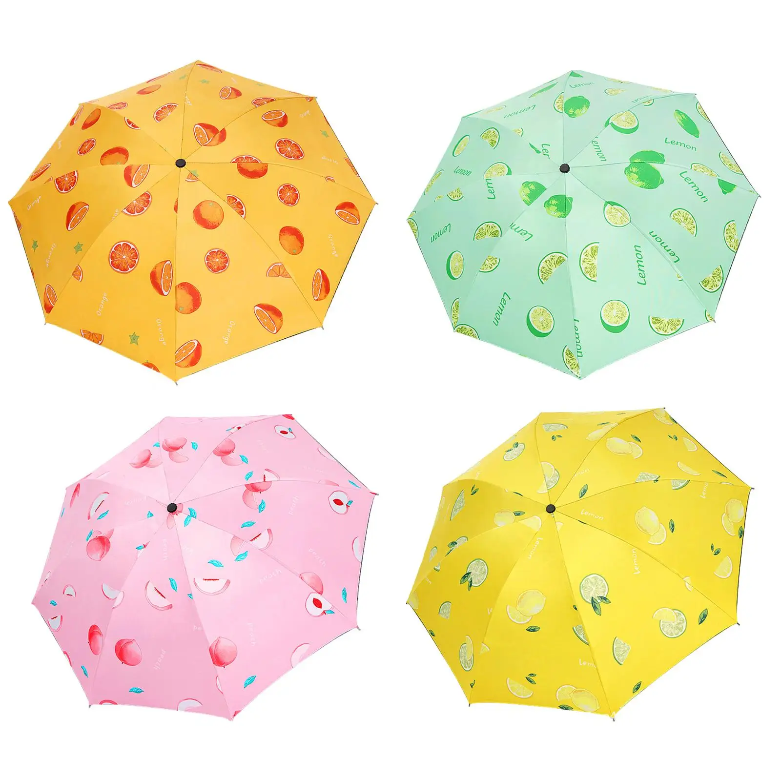 Folding Umbrella Cute Water Resistant Manual Open Compact Sun Rain Umbrella