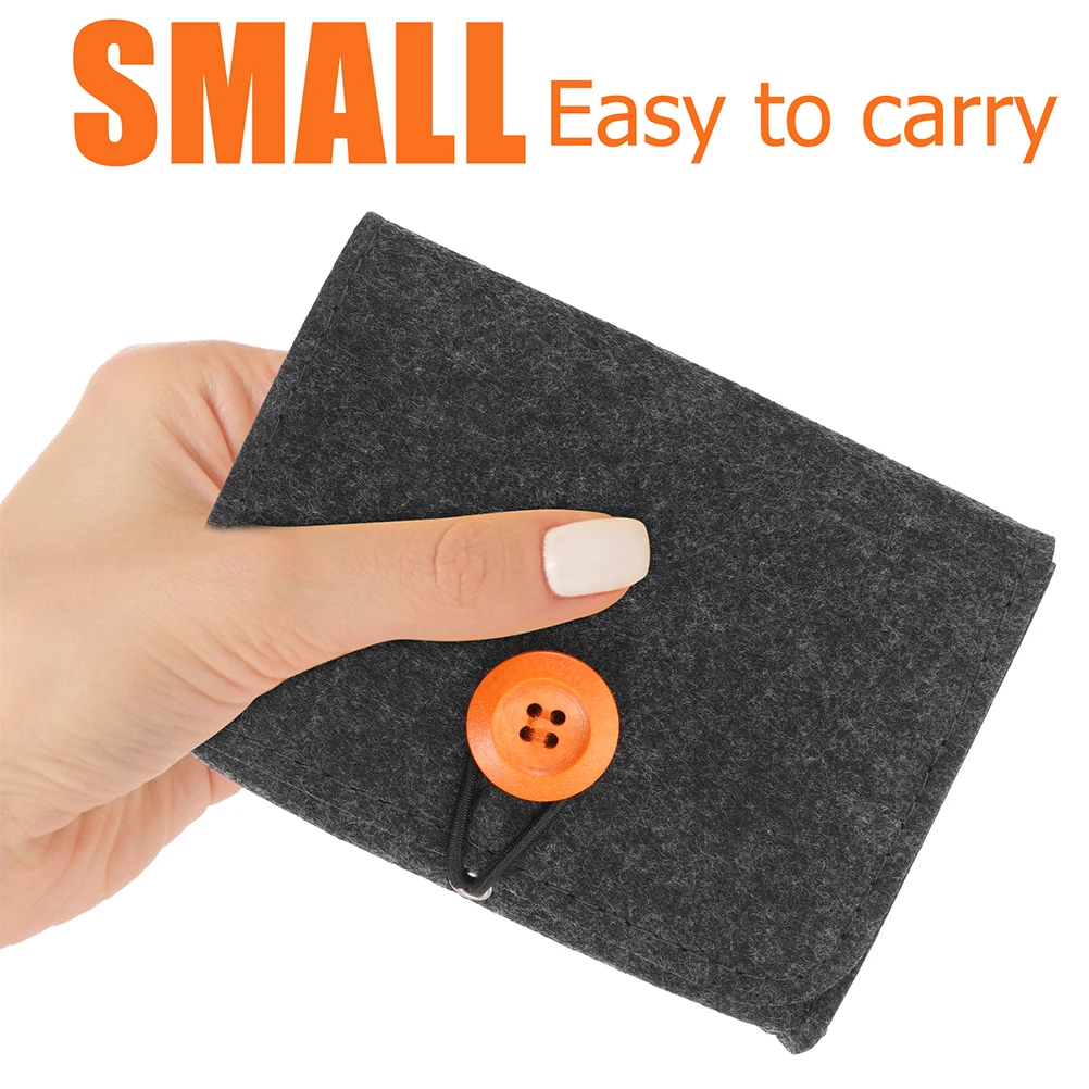 

Essential Oil Bag Felt Storage Pouch for Bottles Deep Gray Portable Organizer Thickened Material Protective Case