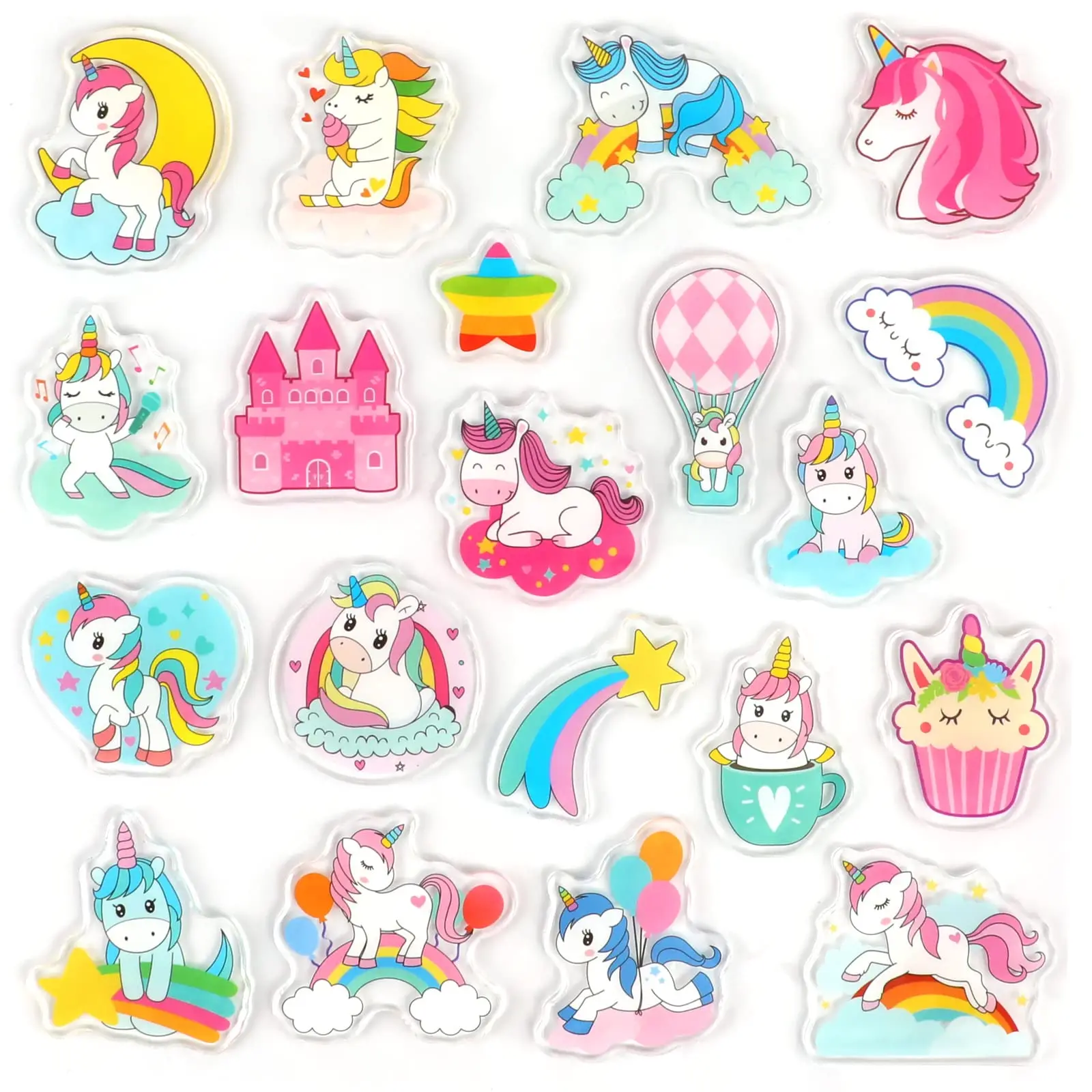 

20pcs Unicorn Magnets Unicorn Rainbow Window Magnetic Stickers, Cute Fridge Magnets & Locker Magnets, Rainbow Stickers for Girls