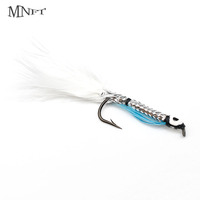 MNFT 10PCS 4# White Tail Silver Body Streamer Bait Fishing Artificial Carp Lure