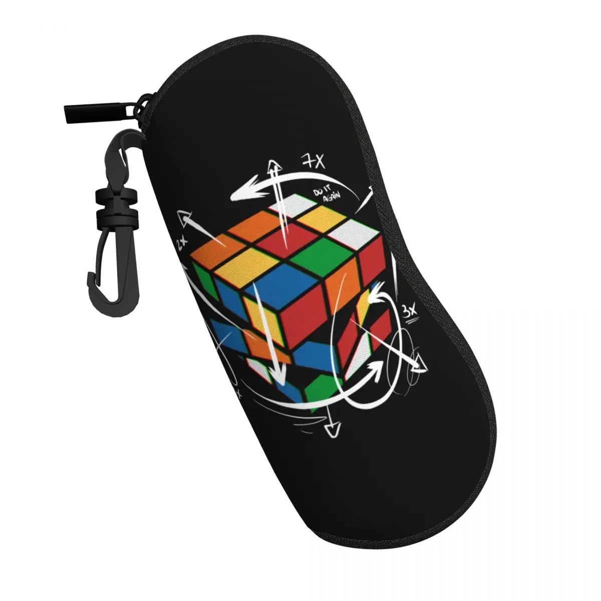 Rubiks Cube Mat Formula Sunglasses Soft Case Neoprene Zipper Geek Magic Gift Shell Eyeglass Case Protective Box For Glasses view 2