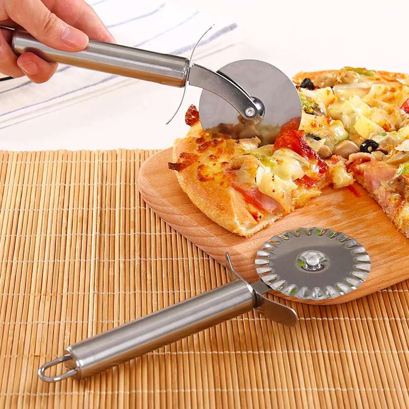 1/2/3Pcs Stainless Steel Pizza Single Wheel Cut Tools Cake Bread Pies Round Knife Household Pizza Knife Cake Waffle Cookies Tool