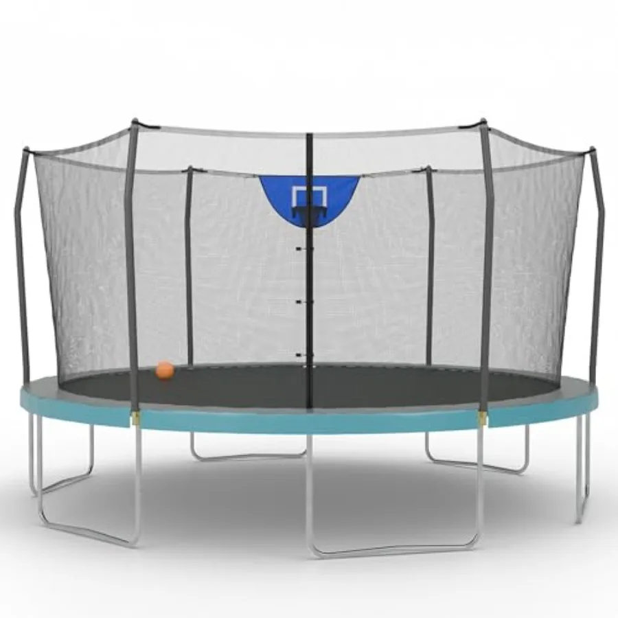 

Skywalker Trampoline Outdoor 8 FT 12 FT 15 FT Round Jump N Dunk Trampoline with Safety Net Durable Trampoline Mat and Integrate