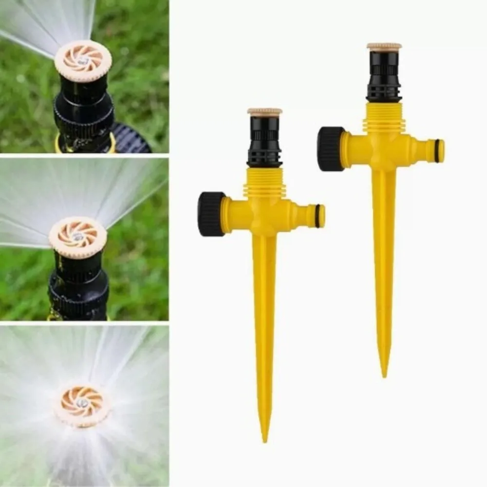 3Pcs 360° Rotation Automatic Lawn Sprinkler Corrosion Resistant Buried Plug Garden Nozzle Large Area Coverage Adjustable Nozzle