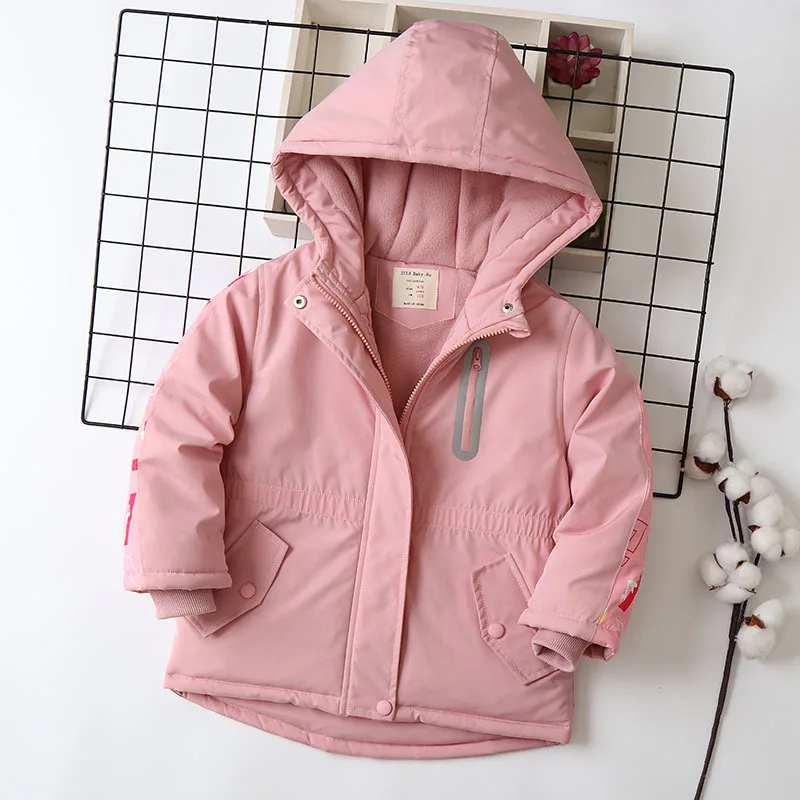 Autumn Winter Children Girl Jacket Coat Waterproof Hooded Plus Velvet Warm Girl Outerwear 4-14 Year Kids Teenage Girl Parkas