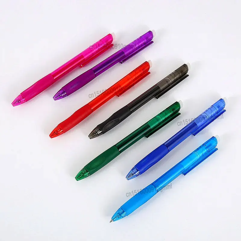 DELVTCH 0.7mm 0.5mm Erasable Pen Refill Blue Black 8 Color Ink Handle Office School Rotation Switch Retractable Erasable Gel Pen