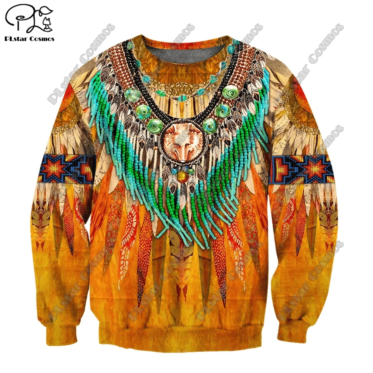 

PLSTAR COSMOS 3D printed aboriginal wolf feather pattern design unisex clothing sports casual sweatshirt new product series Y-2