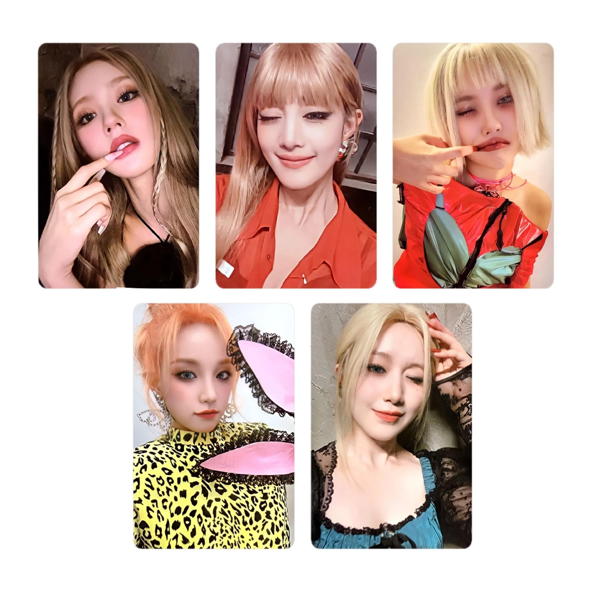 5 szt. KPOP (G)I-DLE 5st MINI Album uwielbiam fotokardy NXDE miedziany papier SongYuQi Minnie karty LOMO kolekcje fanów MiYeon