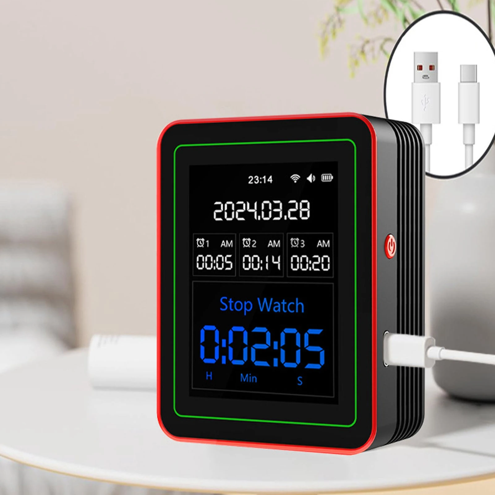 Penguji Kualitas Udara Sensitivitas Tinggi Layar HD 2.8 Inci Penguji Kualitas Udara Pengatur Waktu Kelembaban Suhu Multifungsi untuk Rumah