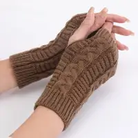 Women Stylish Hand Warmer Winter Gloves Arm Crochet Knitting Faux Wool Mitten Warm Fingerless Glove Twist Pattern Women Gloves 3