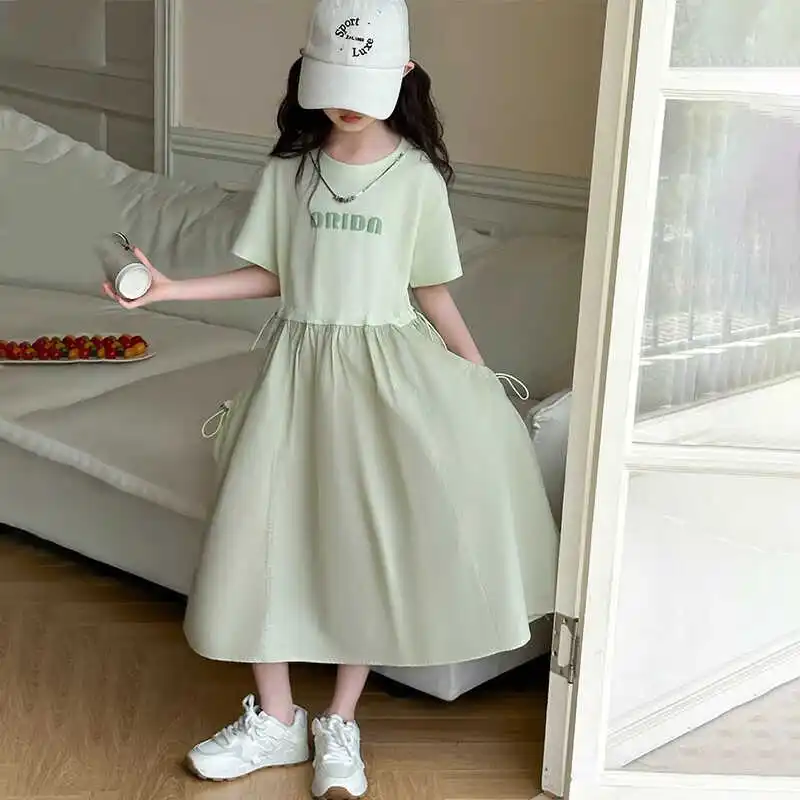 

Girls dress summer new older children children summer Korean version casual dress girls princess dress