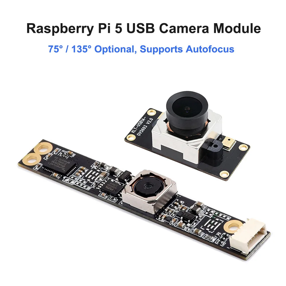 Raspberry Pi 5/4B USB Camera Module - 5MP OV5693 Autofocus Camera for High-Quality Imaging