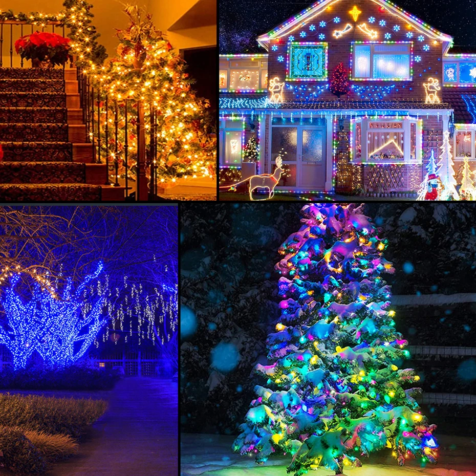 Dreamcolor-Cadena de luces LED USB con Control Bluetooth, luz de hadas inteligente WS2812B, lámpara de Navidad RGBIC para decoración de jardín y boda