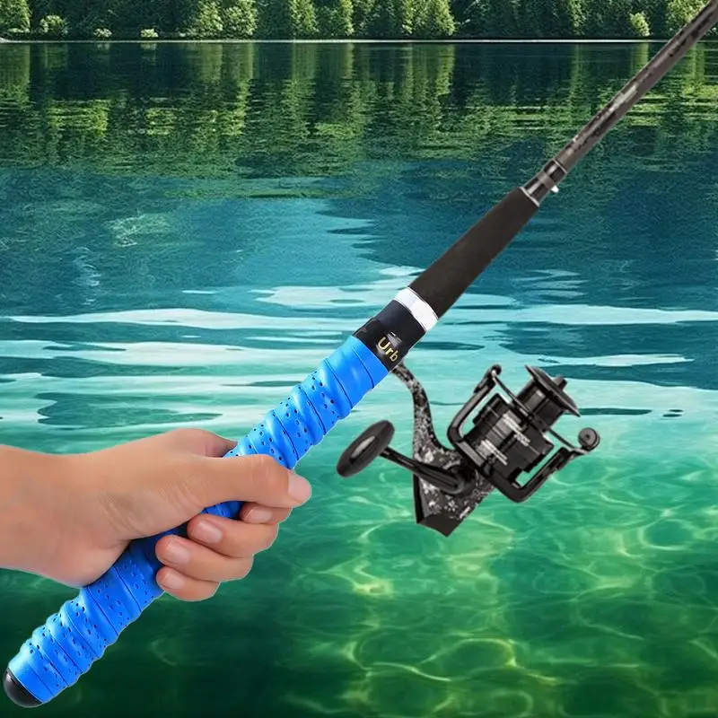 Fishing Rod Grip Fishing Pole Handle Wrap Anti Slip 43.3 Inch Sweat Absorbing Hand Grip Wrap Protective Fishing Rod Wrapping