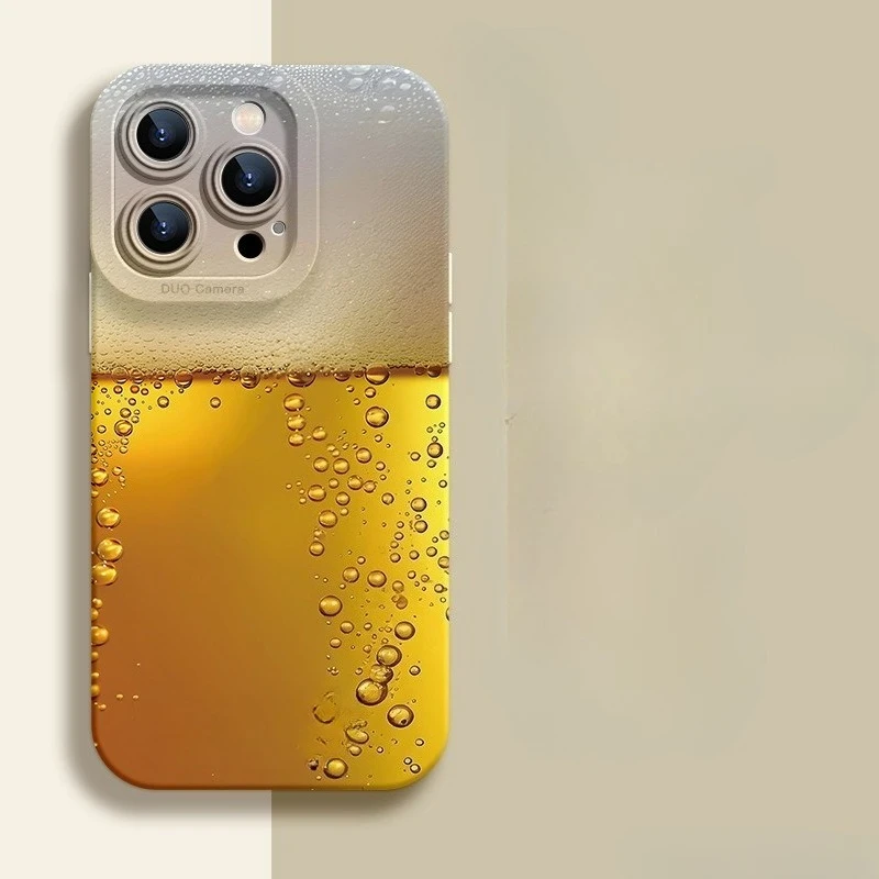

Summer Ice Beer Suitable for iPhone 17 Phone Case 16promax Silicone 15pro All Inclusive 14 13 12 Anti Fall Protection Cover