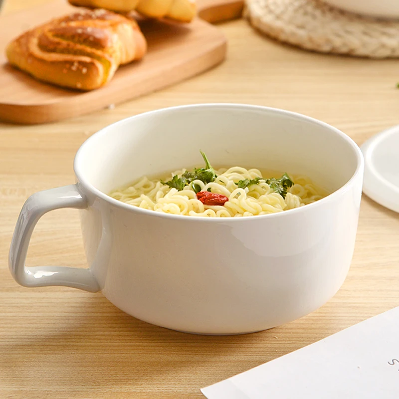 

Large Capaci Cerc Noodle Bowl with Lid Easy to Clean Dormi Student Home Use Microwave Se Rice Box with Handle