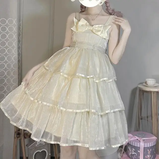 

Японское платье в форме сердца в стиле Лолиты, женское платье Jsk на подтяжках