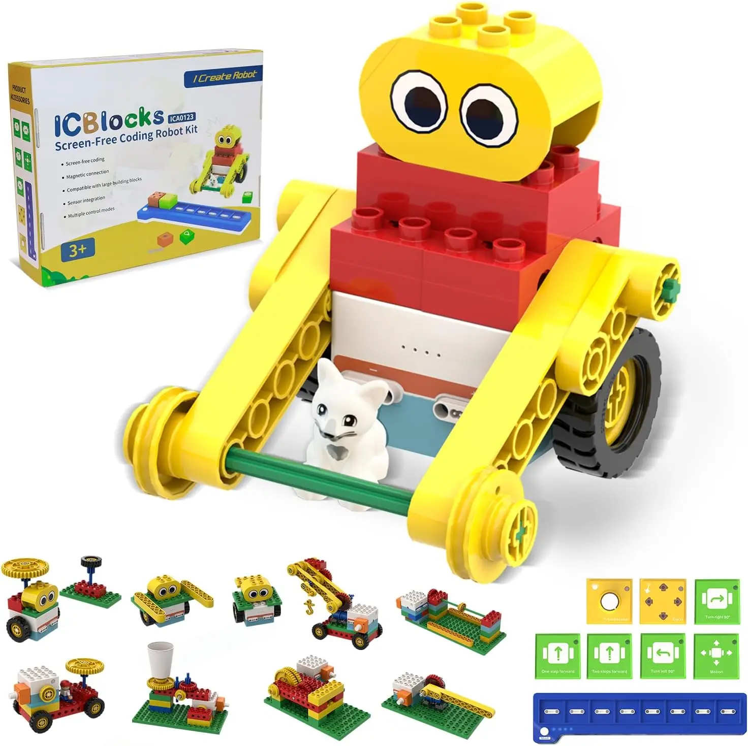 10-in-1 Screen-Free Coding Robot Kit for Kids, 85+ PCS Science Kits, Stem Robotics Building, Educational Coding Projects Gifts f