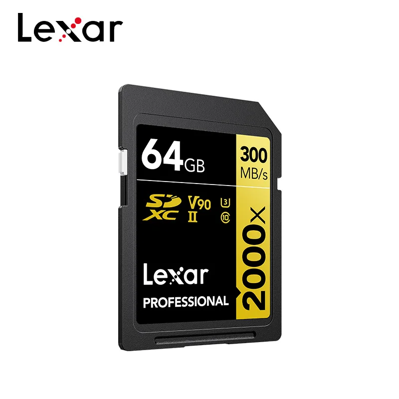 Lexar – carte SD professionnelle 2000x SDHC/SDXC UHS-II jusqu'à 300 mo/s, classe 10, U3 V90, 128 go, 64 go, 32 go, 1080p, 3D, 4K