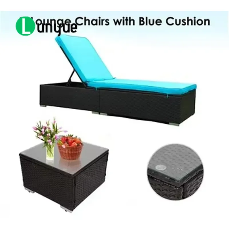 Modern Outdoor Rattan Sun Lounge Day Bed Garden Furniture Weather Resistant Wicker Patio Chaise for Poolside Relaxation