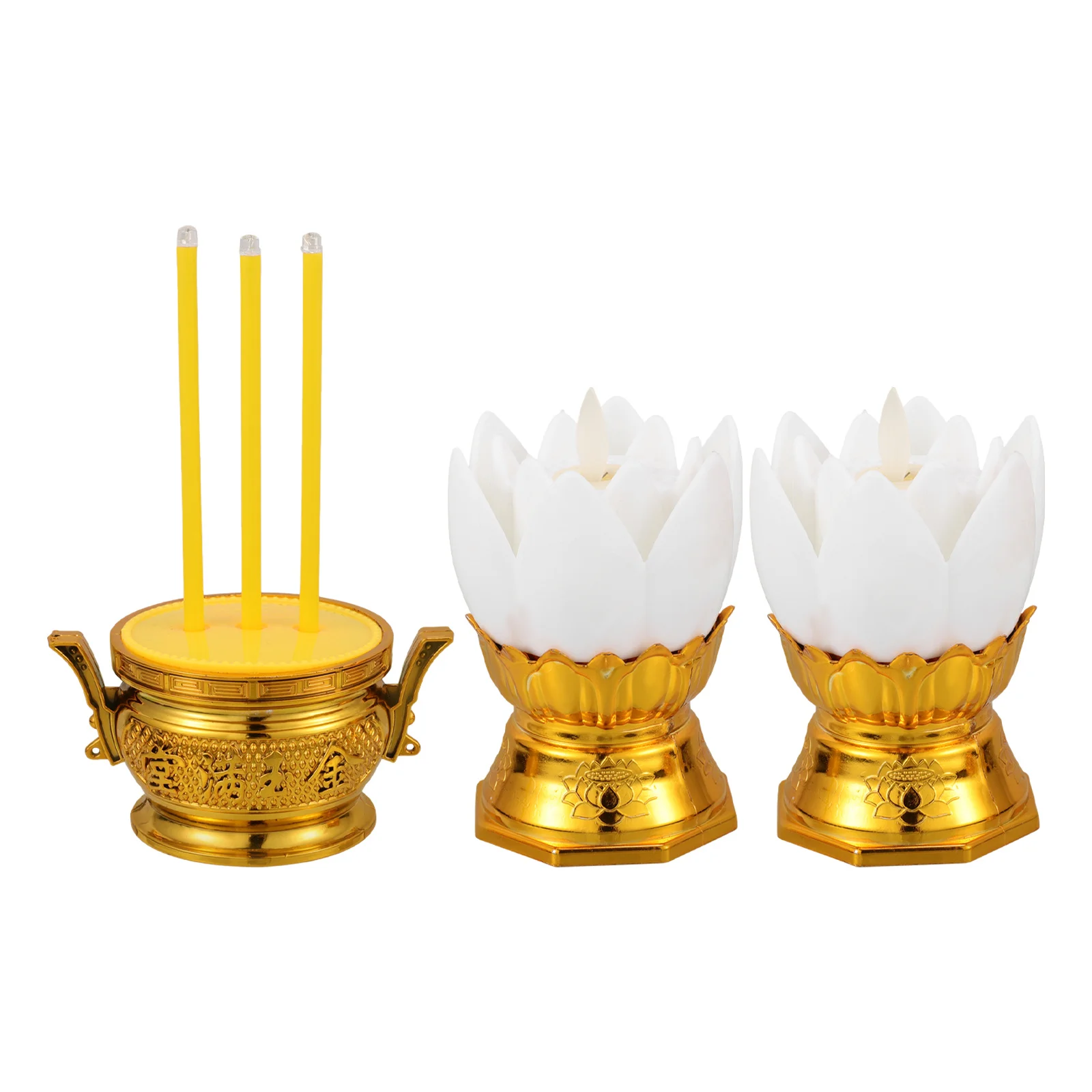 

1 Set Led Lotus Flower Lamp Electric Incense Burner Simulation Decoration Lighting For Bedroom Living Room Buddhist Rituals Led