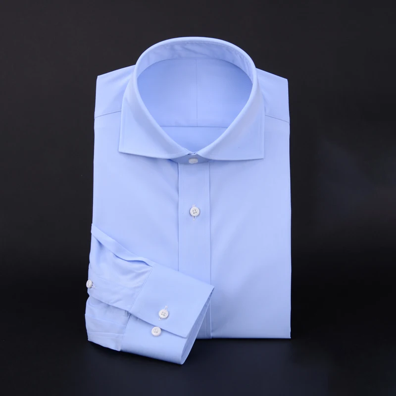 Camisa de manga larga con cuello de Windsor para hombre, camisa formal para trabajo, reunión de negocios, viaje