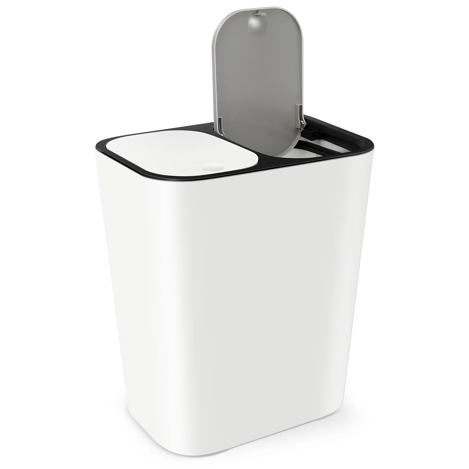 

Trash Can with Lid Dry and Wet Separation Garbage Container Sink Dual Beige Bin Office