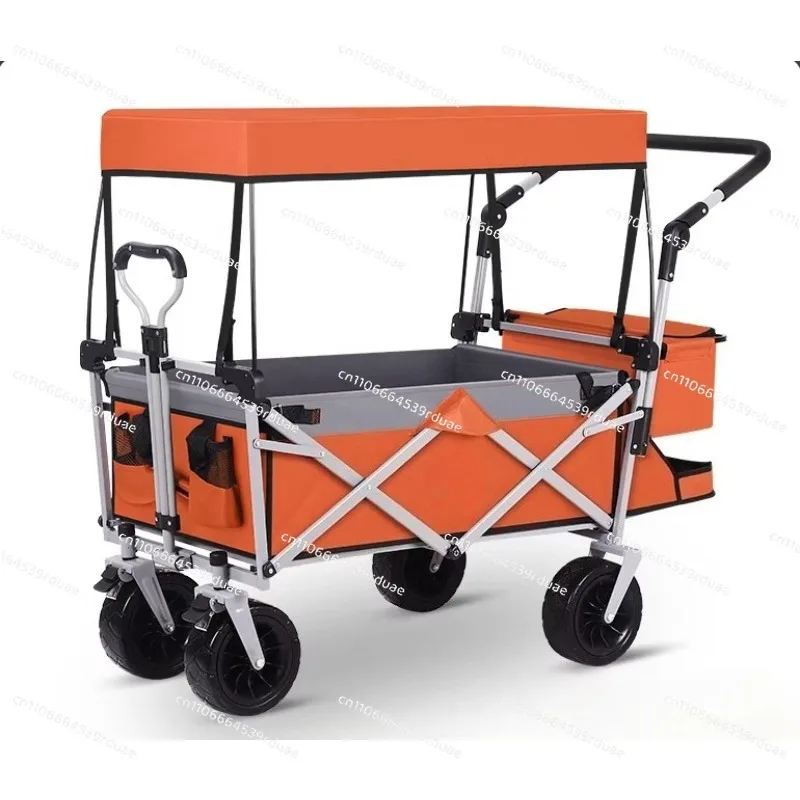 

Home hand-pulled four-wheel folding portable supermarket shopping grocery trolley cart outdoor camping fishing cart