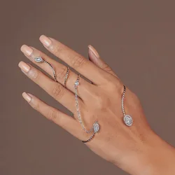 Stonefans Fashion Hand Palm Ring Bracelet Chain Bangle for Women Rhinestone Link Finger Bracelet Jewelry Crystal Accessories