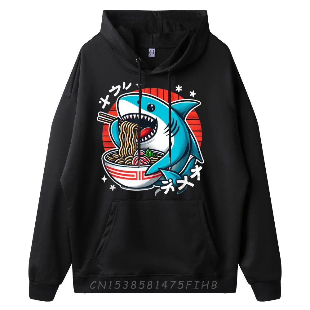 Shark Eating Ramen Kawaii Neko Japanese Noodles Funny Hoodie Luxury Designer Tops & Tees Classic