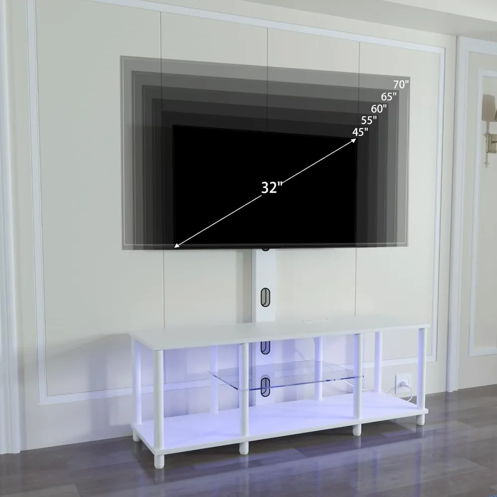 Led Coffee Table for Living Room, Living Room Table Rectangular Center Table, Modern High Glossy Wooden Coffee Tables with 16 Co