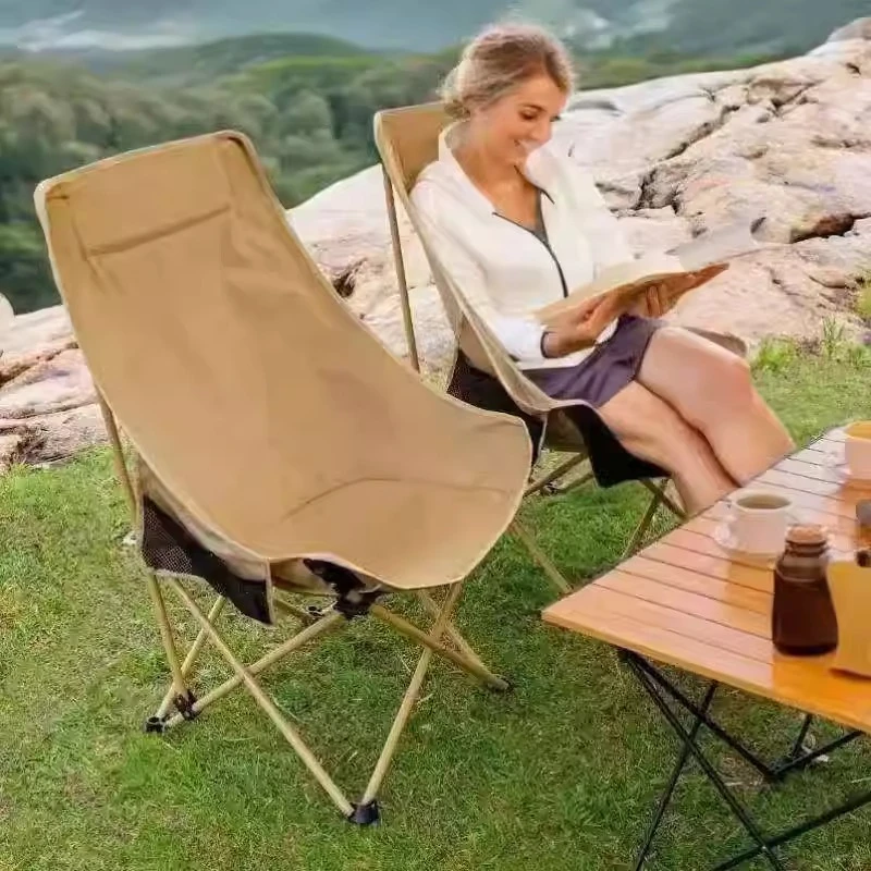 

Accent High Backrest Camping Chair Portable Backpack Camping Chair Folding 1 Person Cadeira De Acampamento Outdoor Furniture